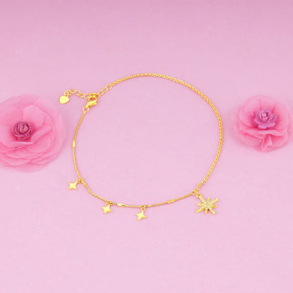 Golden North Star Anklet