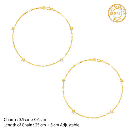 Golden Star Constellation Anklet