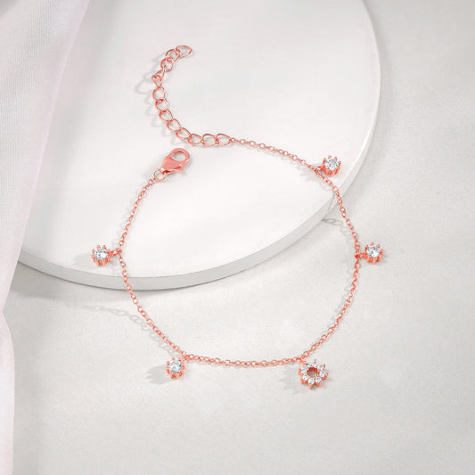 Anushka Sharma Rose Gold Flower Charm Bracelet