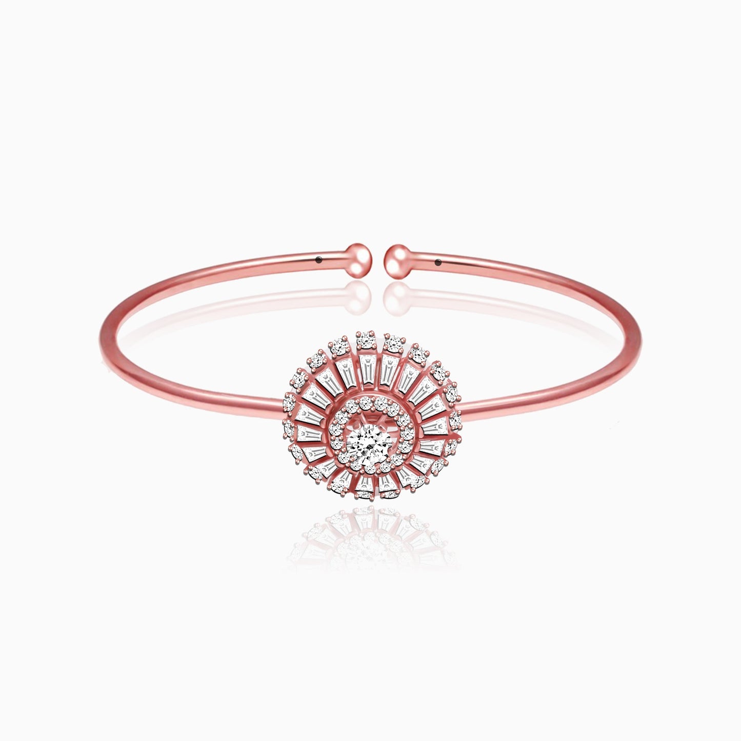 Anushka Sharma Rose Gold Baguette Sunshine Bangle Bracelet