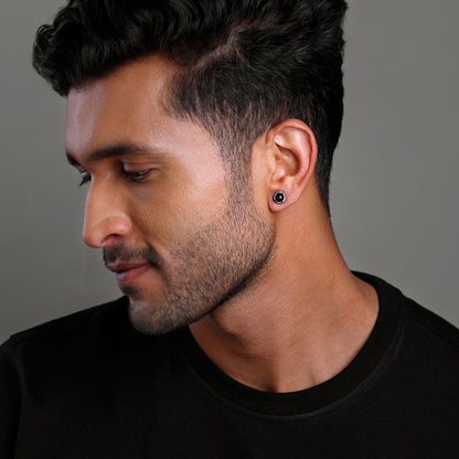Black Rhodium Black Mighty Earrings For Him