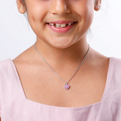 Silver Heartie Kids Pendants With Link Chain