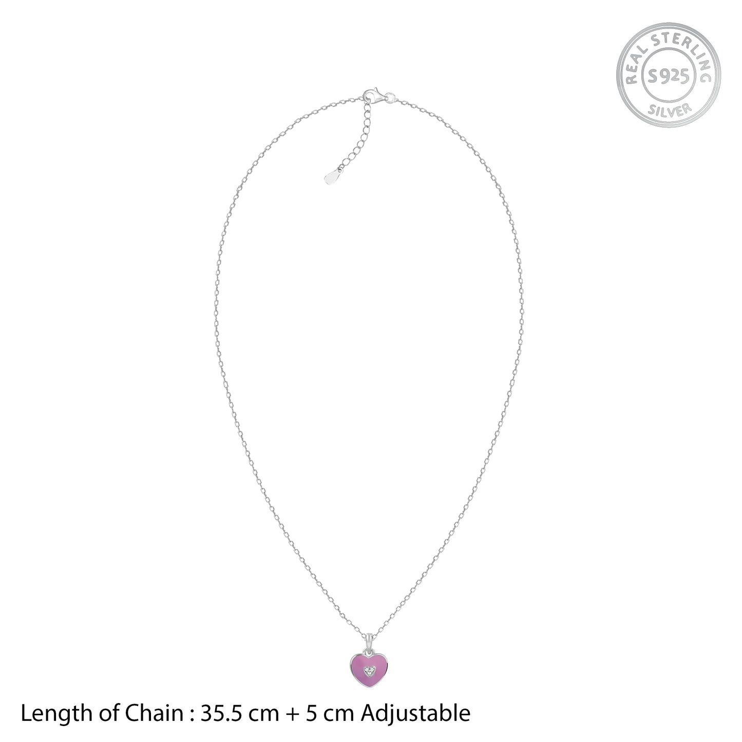 Silver Heartie Kids Pendants With Link Chain