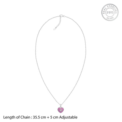 Silver Heartie Kids Pendants With Link Chain