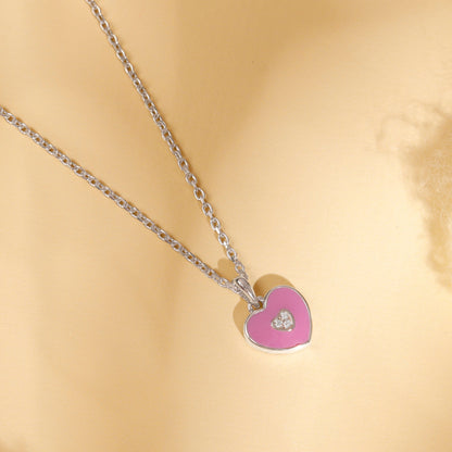 Silver Heartie Kids Pendants With Link Chain