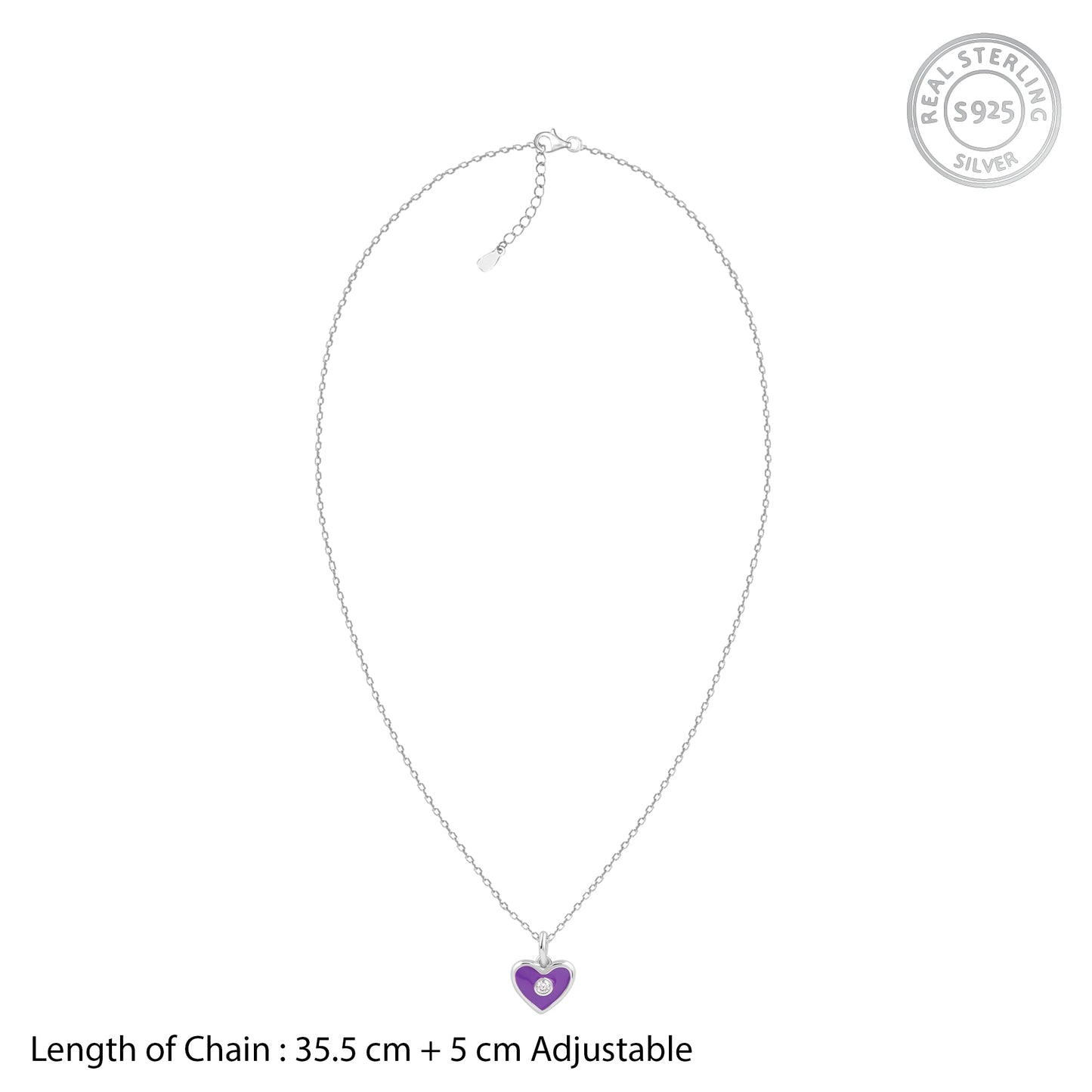 Silver Heartie Kids Pendants With Link Chain