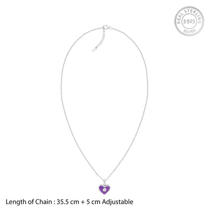 Silver Heartie Kids Pendants With Link Chain