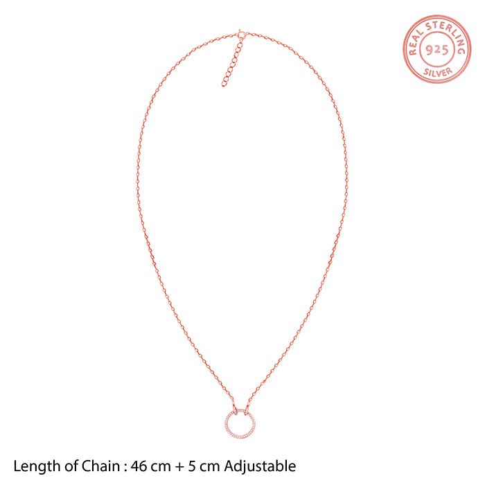 Anushka Sharma Rose Gold Forever Valentine Pendant with Link Chain