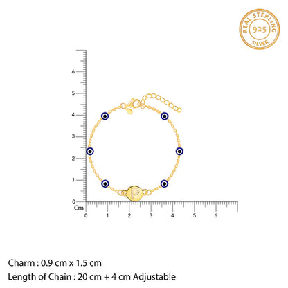 Rose Gold Personalised Evil Eye Initial Bracelet